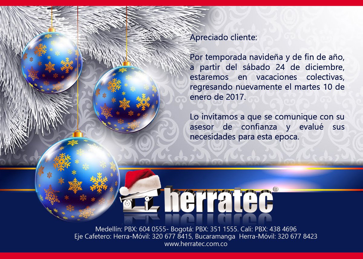 Herratec's tweet photo. Vacaciones colectivas herratec https://t.co/kkj8wDQyJA