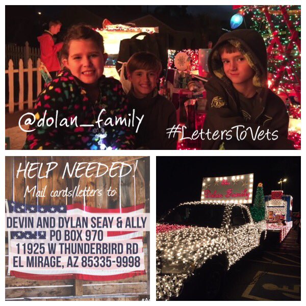 dolan_family's tweet photo. To celebrate our 30th year in the #APSLightParade, our kids are organizing a service project #LettersToVets will go to #VAMedicalCenter https://t.co/wXmdWrtvQg