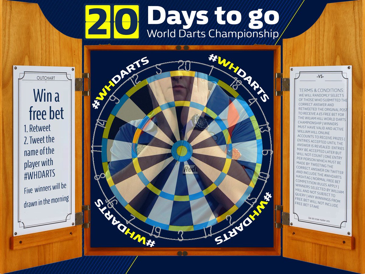 WilliamHill's tweet image. Last chance to win a free bet to celebrate just 20 days until the World Darts Championship starts. 
RT &amp;amp; tell us who this is with #WHDarts