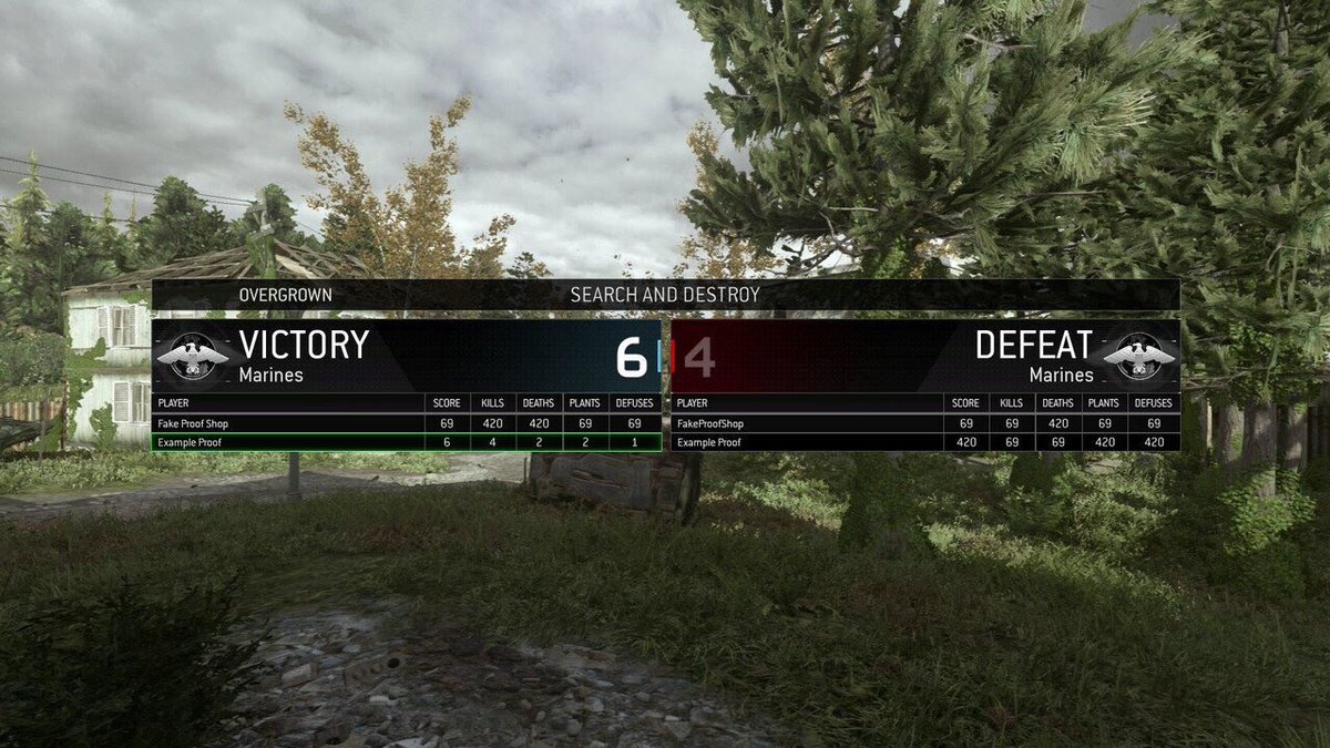 FakeProofShop's tweet image. 💀SELLING FAKE GAMEBATTLES / UMG PROOF! For modern Warfare Remastered! Check below for proof! 50 cents a map!
@DNRBOT @Quickest_Rts @NightRTs