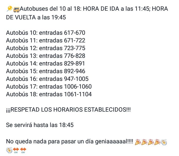 FARMACIAUSAL17's tweet photo. 🐂⚠ INFORMACIÓN IMPORTANTE DE LA CAPEA DE MAÑANA ⚠🐂

🕘 Horarios de ida y vuelta
🚃 Autobús al que pertenecéis según el nº de entrada

💃🍻🍹🐄 https://t.co/Kiu8Cl5szx