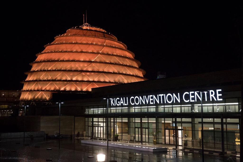 RwandaGov's tweet photo. #Kigali Convention turns orange to mark the International Day for the Elimination of Violence against Women #orangetheworld  @SayNO_UNiTE https://t.co/UkV5XCOG04