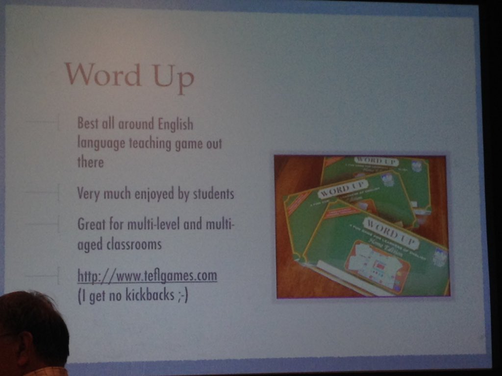 kleewoods's tweet photo. Game based learning by Ludi Magister = Game Master teacher Todd Vercoe best game WORDUP. @TESLOntario, #TESL2016 https://t.co/8tqjWrR3xl