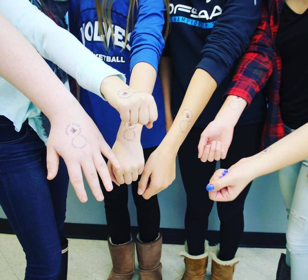 TBCDSB_Ignatius's tweet photo. Anti-bullying prevention week ends with washable tattoos and a BLUE dress down day! #antib… https://t.co/4QLEXIUI4B https://t.co/rrKK0tJLUS