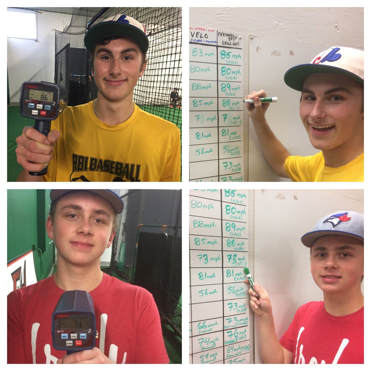 Two PB's today. <a href="/LeeFiala/">Lee Fiala</a> with an 86mph pull down and @Bmw6093 with a 73mph. Keep working fella's 🔥⚾️ #RBIProud