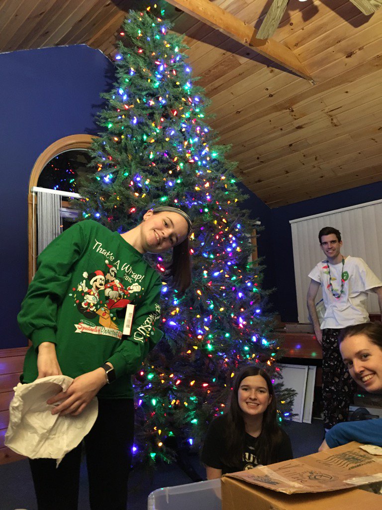 PeterJHowePE's tweet photo. Team effort decorating the tree. Lights are on, time for the ornaments. #FestiveFriday #Christmas2016 https://t.co/R8Ztc7y4F1