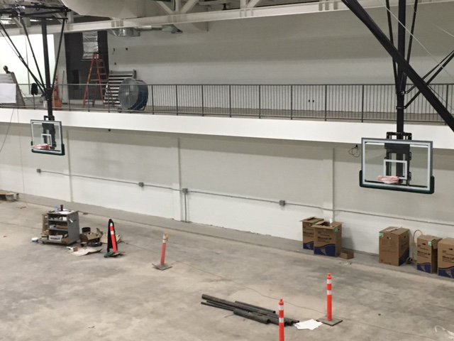 MedHatHigh's tweet photo. Check out the progress on our new Gym...the future is so bright we have to wear shades!!  #MHHSModernization  #GrahamConstruction https://t.co/b3JIoxrf7N