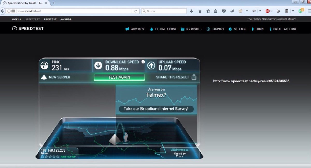 LeonMarioDC's tweet photo. @TELMEXSoluciona la velocidad a la que navego es de 0.88 mb, no de 10mb y me dicen que no puede ser elevada que por el ruido y la distancia https://t.co/A1D1iDnJNy