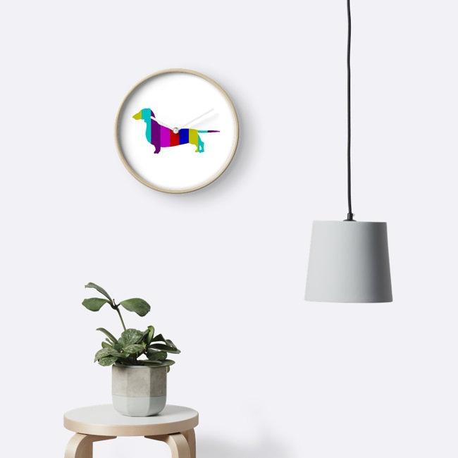 StripyMutt's tweet photo. Stripy Dachshund clock available from Redbubble https://t.co/DqGyJ1HgCx #doxie #dachshunds #dachshund https://t.co/c5uiqDWMU7