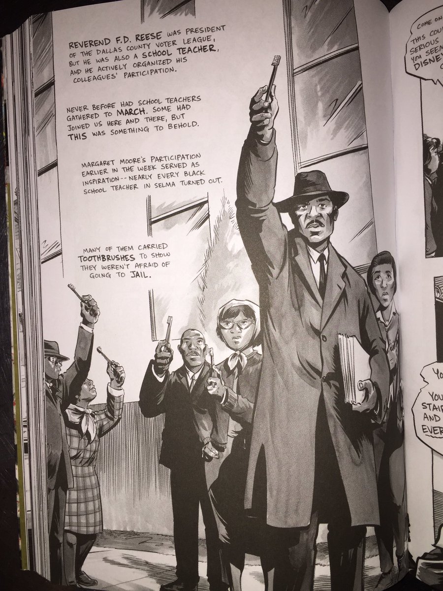 Steve_R_Price's tweet photo. Amazing tribute to Civil Rights in @repjohnlewis' March, including the role of teachers in Selma in Book 3. #ENG447 https://t.co/LyU294UuDc