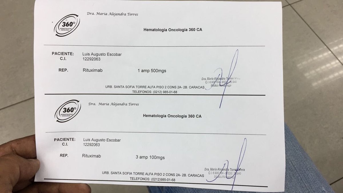 URGENTE: Sigo buscando para mi hermano Rituximab 500mgs &amp; 100mgs tratamiento quimio linfoma no hodgkin. #Caracas #Venezuela Aún nada...