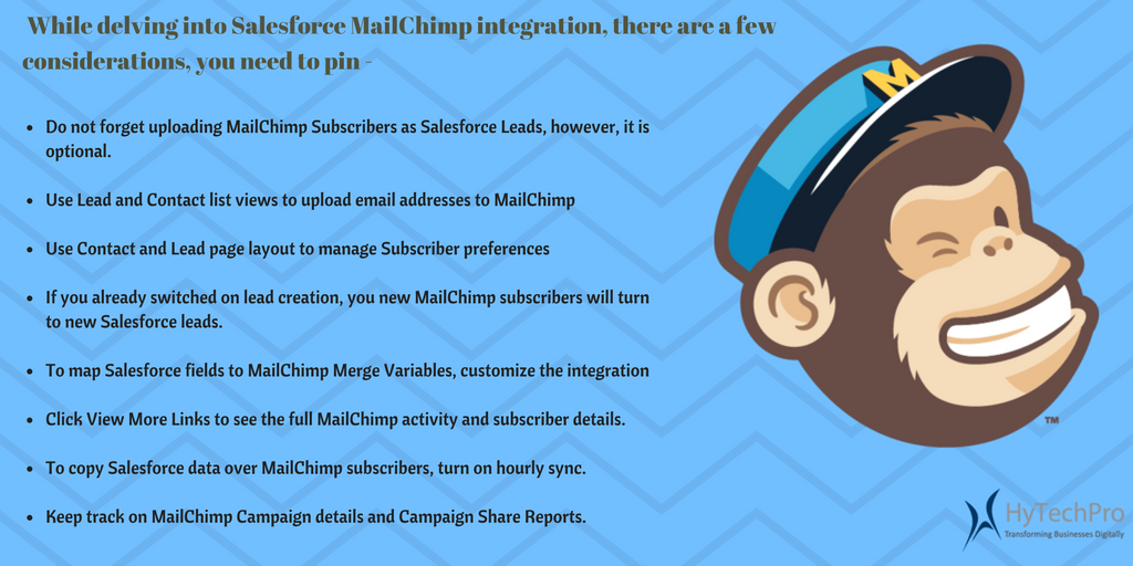 hytechpro's tweet image. What are the major consideration before delving into #Salesforce #Mailchimp #Integation? Learn more : ow.ly/en8a306vYBN