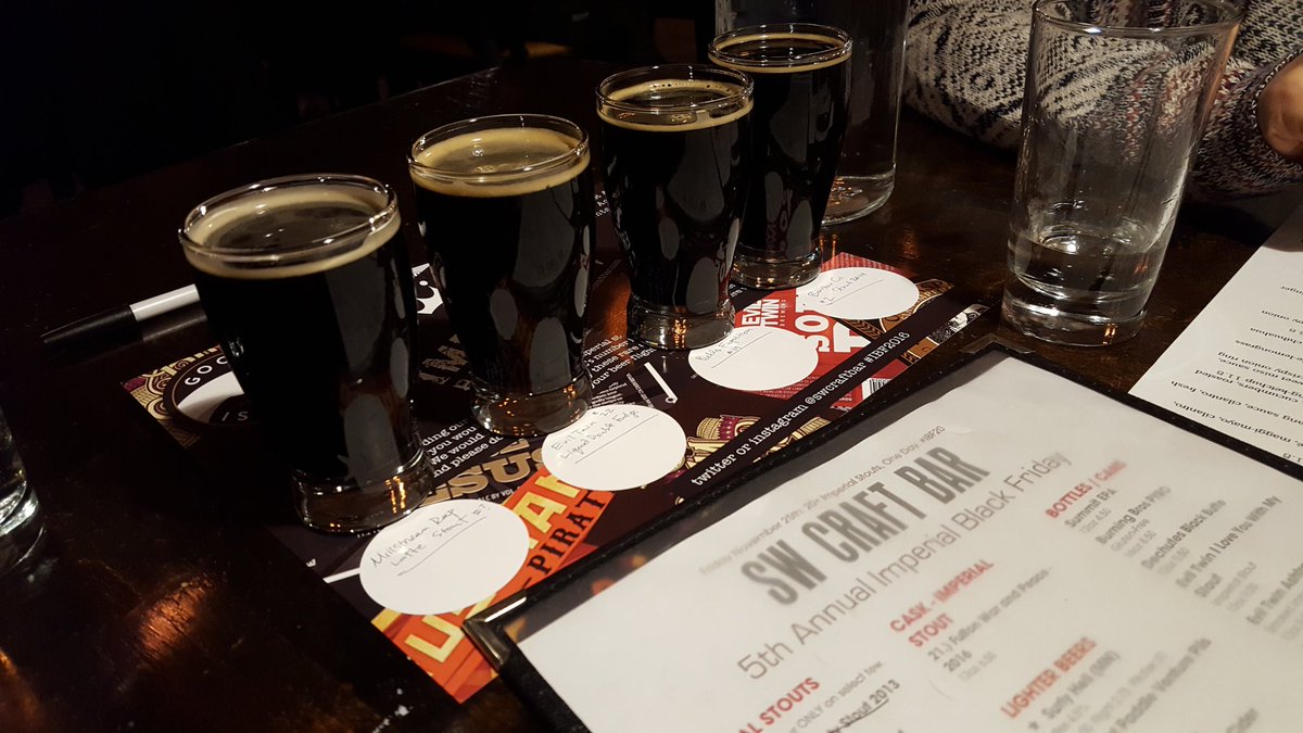 chopandbrew's tweet photo. All the imperial stouts @swcraftbar #IBF2016 Imperial Black Friday, date night before Leo Kottke @TheFitzTheater https://t.co/KP0HWRD8HL