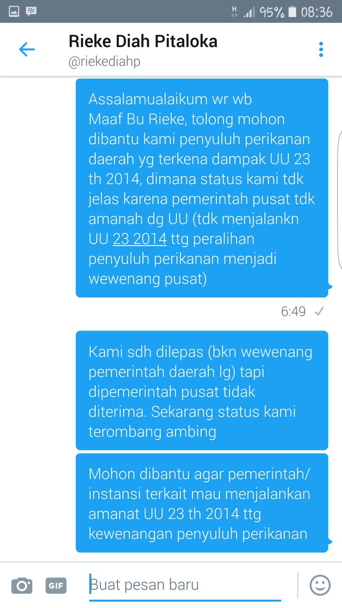 donna_cutest's tweet photo. Mohon dbaca inbox Bu @riekediahp 3200 penyuluh perikanan PNSD status &amp; profesiny trombang ambing krn pmerintah pusat tdk amanah dg UU23/2014 https://t.co/umsRzbt1MA