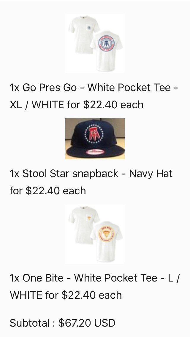 Porcs77's tweet photo. Wow @stoolpresidente bought my swag at 20%... might have to buy a few more at 21% off so you can't afford pizzas 🍕 anymore https://t.co/KcormP7S8r