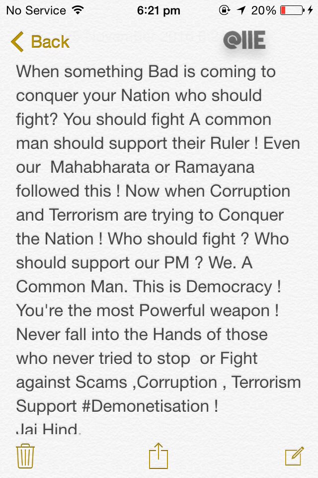 IIE_tweets's tweet image. #Demonetisation @narendramodi  #supportNarendraModi #MmsExposesModiLoot #DontHoldBack #500&amp;amp;2000Banb