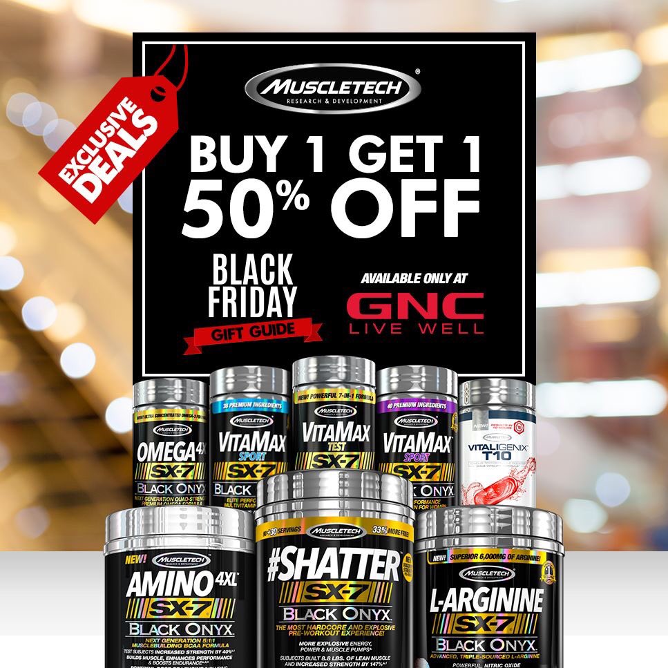 GNC Live Well is running a BOGO 50%! Get your favorite MuscleTech supplements now – only until November 27! <a href="/MuscleTech/">MuscleTech</a>