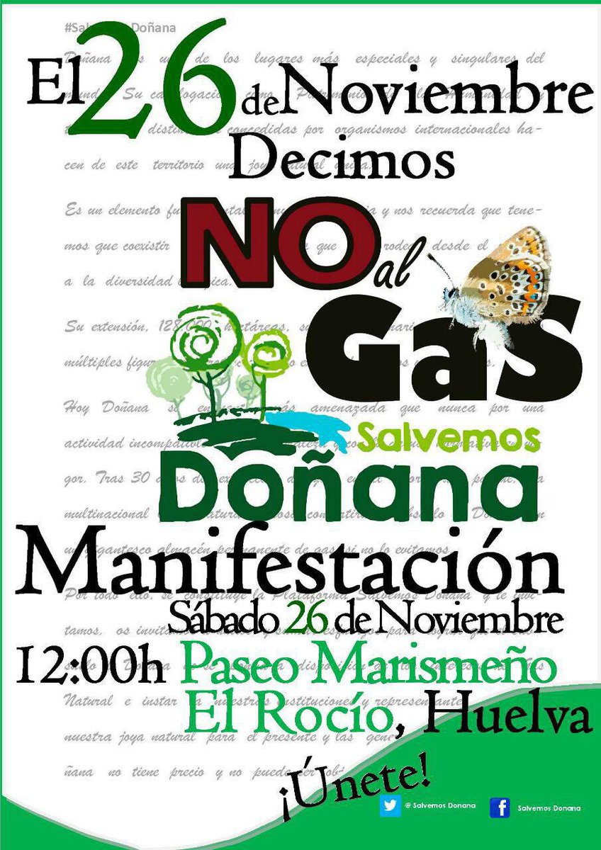 Hoy es el momento de mojarse #DoñanaSinGas Hoy es el principio del fin del negocio de unos pocos @GNF_es frente a la mayoría #SalvemosDoñana