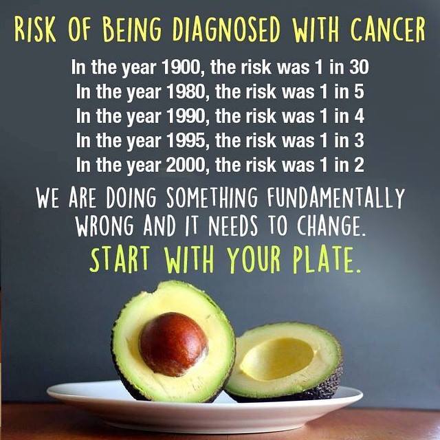 HealthRanger's tweet photo. The risk of being diagnosed with cancer starts with what's on your plate... #cancer #nutrition #health https://t.co/i8DYe3v43d