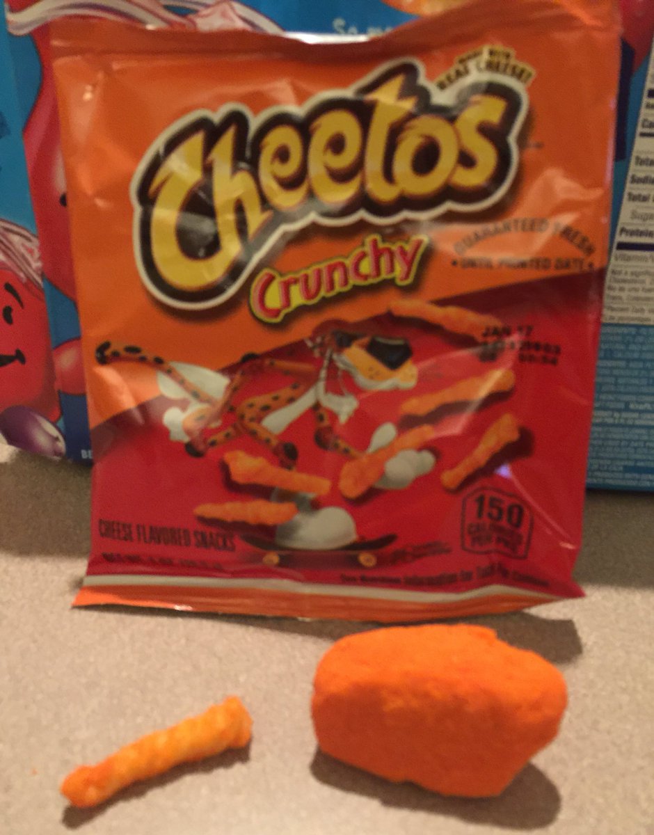 Tj_Beam's tweet photo. My son found this little gift in his Cheeto bag...yep that's supposedly a Cheeto.
#cheeseoverload https://t.co/8G4TY30KGr