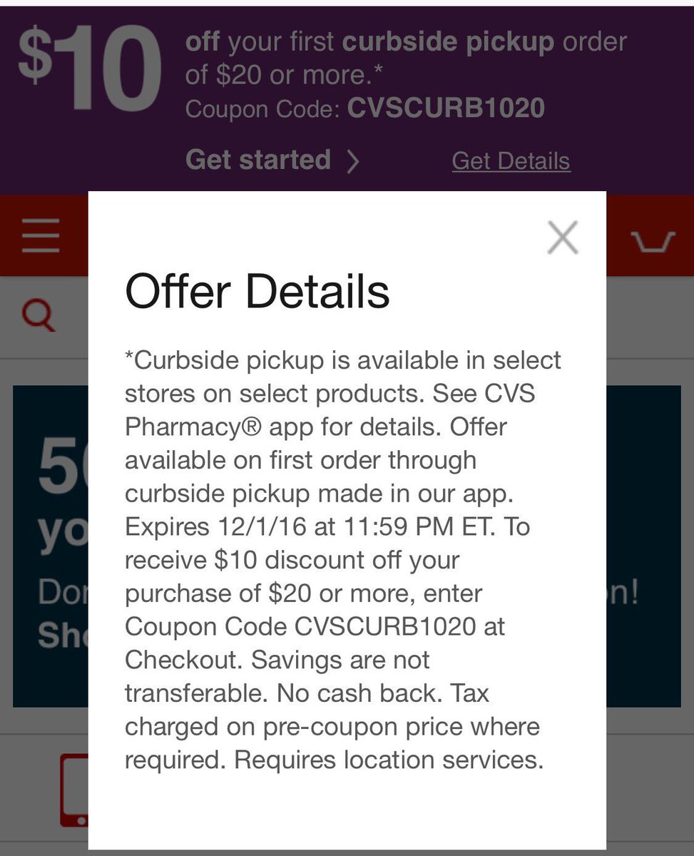 ACoinderella's tweet photo. Have you heard about CVS curbside? Save $10 on a $20 order without stepping out your car. #Savingsalert https://t.co/v54rYeoqZQ