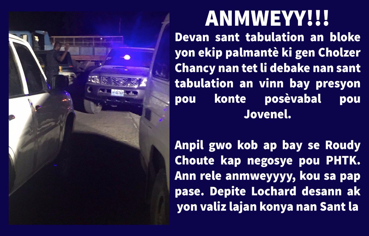 GeorgesBalan's tweet photo. #JudeCelestin @JCelestin2016 #Election2016 #Haiti #LèaRive #LAPEH @kikvo @juno7 @HBeaucejour @jeanjuniorj @Geralde_dine 

Anmwe bare PHTK https://t.co/JLVXklfFgW