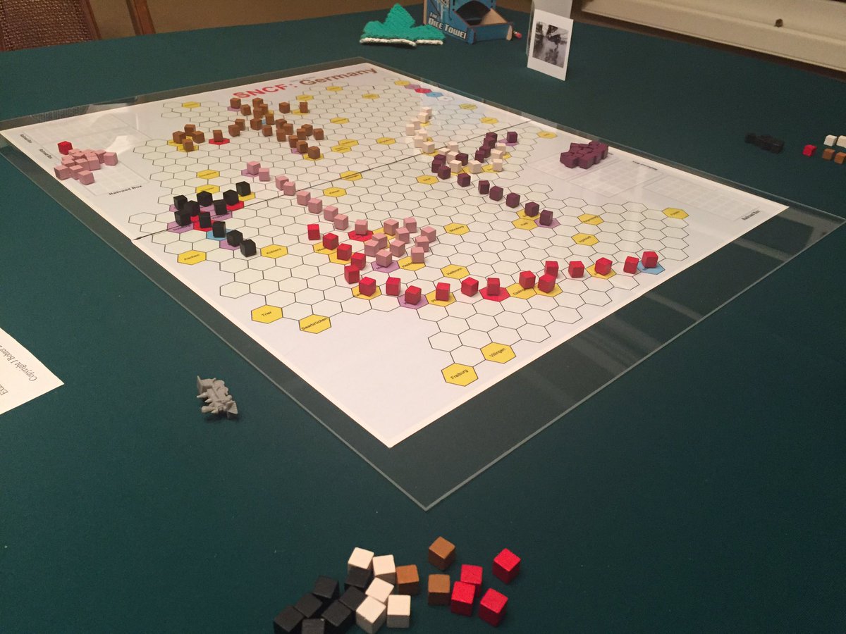 BoardGameBlitz's tweet photo. Paris Connection with the Germany map expansion! Interesting distribution of cities. https://t.co/Fc4Y5B8O1f