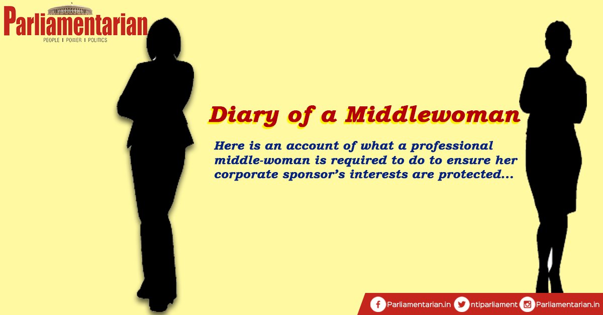 ntiparliament's tweet photo. Diary of a #Middlewoman- Click here to read how she ensures her corporate sponsor’s interests are protected https://t.co/02ExfbAWaA https://t.co/H00I3BzlYF