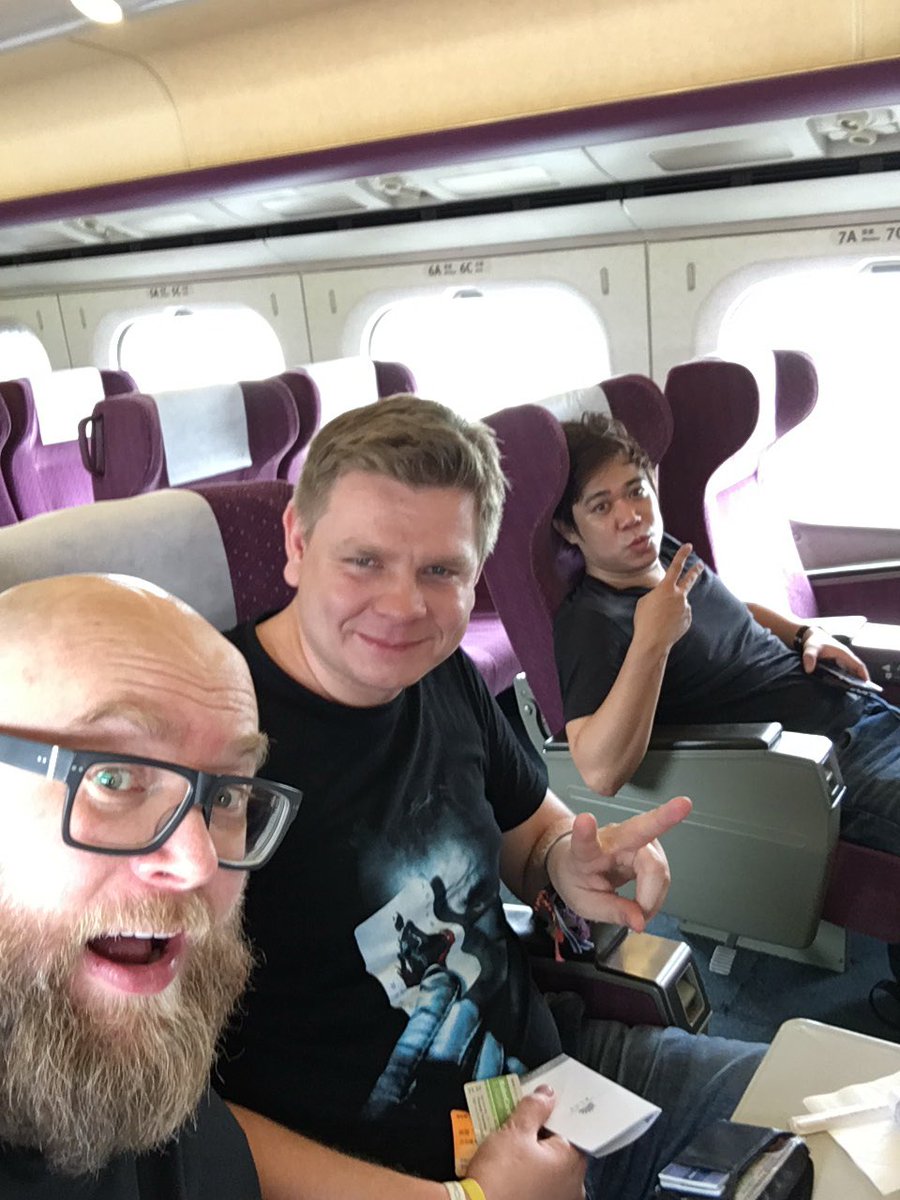 alexmorph's tweet photo. on our way to @Room18Taipei Mr Mau , Thomas and me .... 🚄 ...  #NASWC   we might say hi to @arminvanbuuren before @ArminOnly lets do this https://t.co/RFWclBtQ08