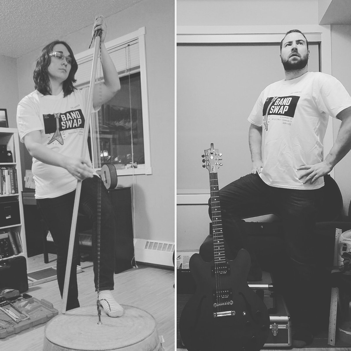 MJ and Max return for their second Bandswap YEG charity event, and aren't in the same band this year! Well, I guess we WERE friends! #rivals