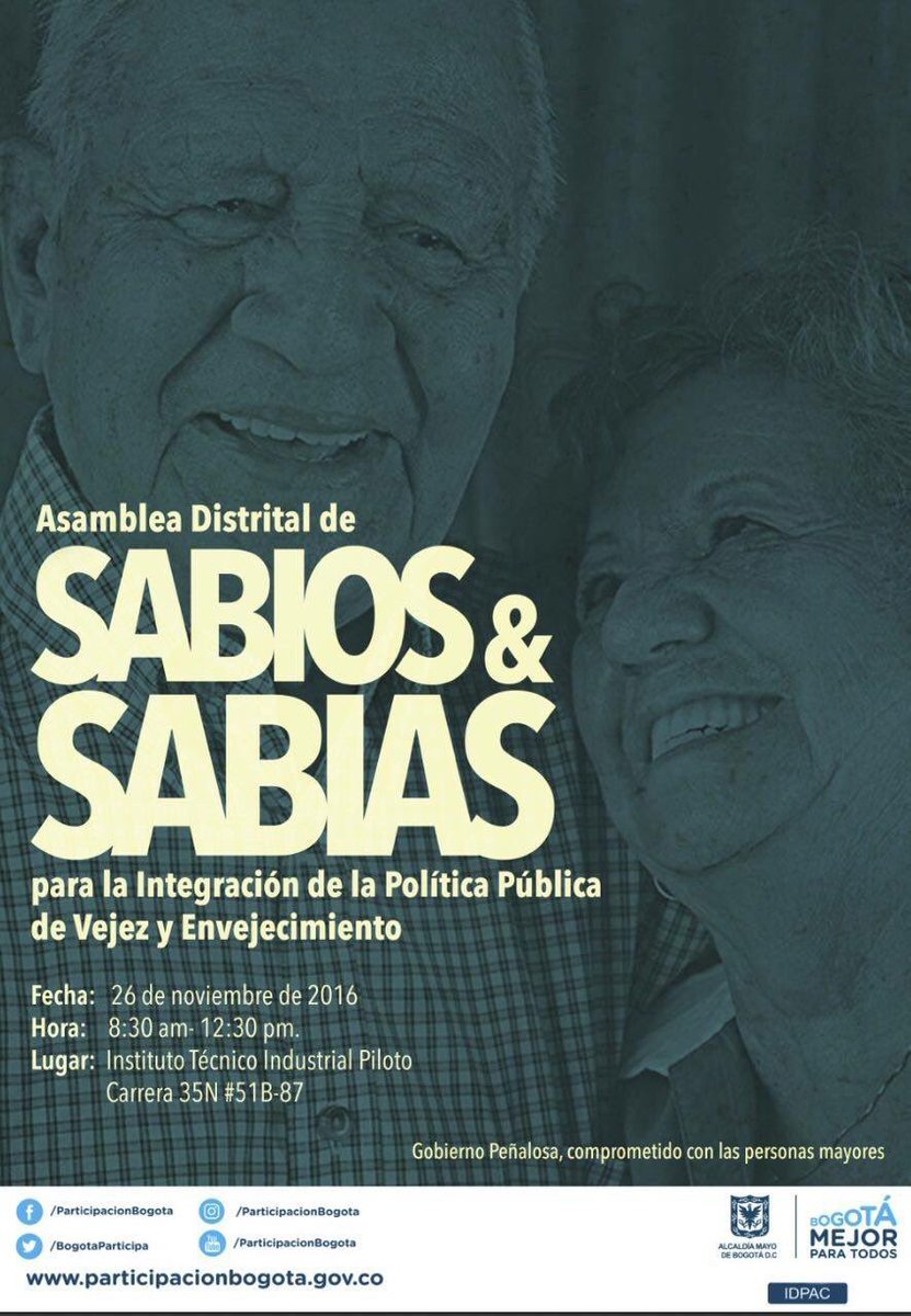 EnriquePenalosa's tweet photo. Una ciudad en la cual las personas mayores  vivan mejor, será una Bogotá Mejor Para Todos: https://t.co/DOaioj8efD