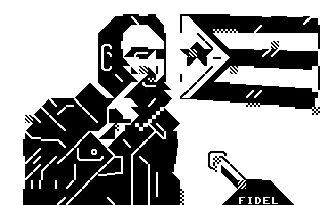 #fidelcastro #fidelcastroisdead 1926-2016 #petscii #textmode #textart #c64 #commodore64 #galza #blackandwhite #portrait