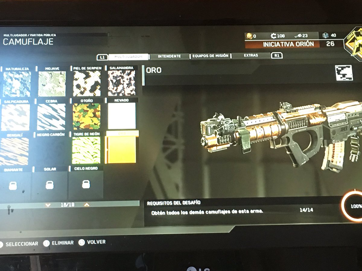 Delta_Force12's tweet photo. #CallofDutyInfiniteWarfare #IW #Suministros #Psicodelico #KBAR32 #Oro #Gold #Ps4 🎮 
Instagram: Delta_Force12 https://t.co/Dui9tNBprO