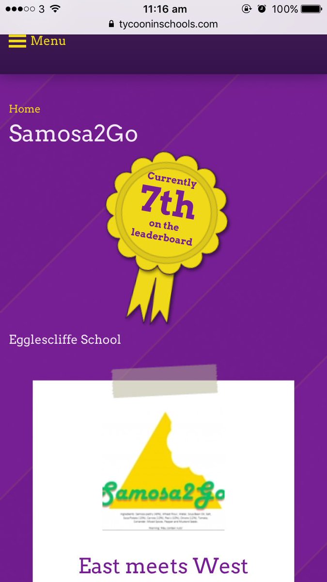 Samosa2Go's tweet photo. very excited! #tis2016 @TycoonInSchools @es_business https://t.co/rlYxzPA7w1