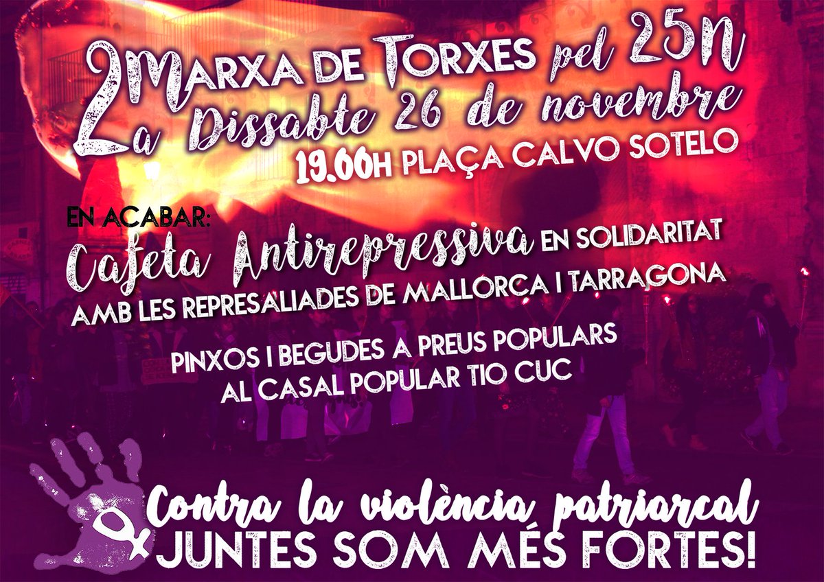 Arran_Alacanti's tweet photo. Recordeu! Ens veiem hui en la 2a Marxa de Torxes. Juntes som més fortes contra les violències masclistes! https://t.co/UYJMXWOssx