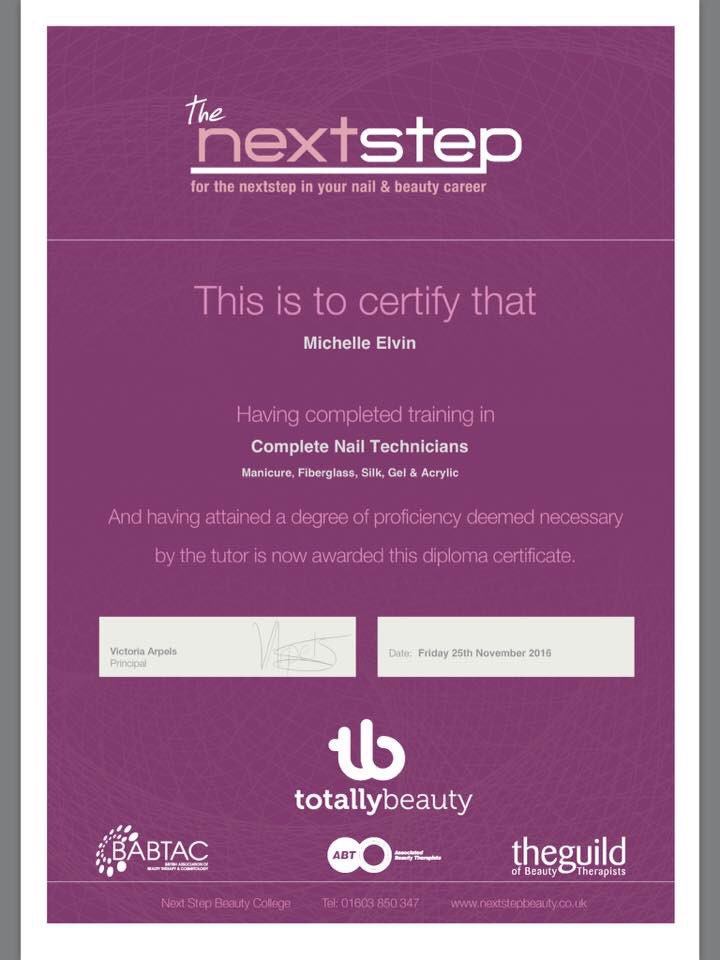 MMMMCake13's tweet photo. @nextstepbeauty it's official I'm a #nailtech #sohappyrightnow https://t.co/A9HQWdCCrq
