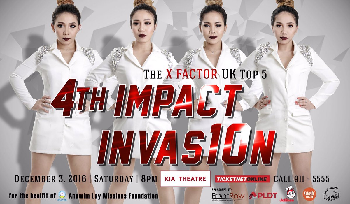 manilaconcerts's tweet photo. Are you ready! Catch @4thImpactMusic this Dec 3 | 8PM at KIA THEATRE as we celebrate #4thimpactINVAS10N. https://t.co/TyWYqONrKs