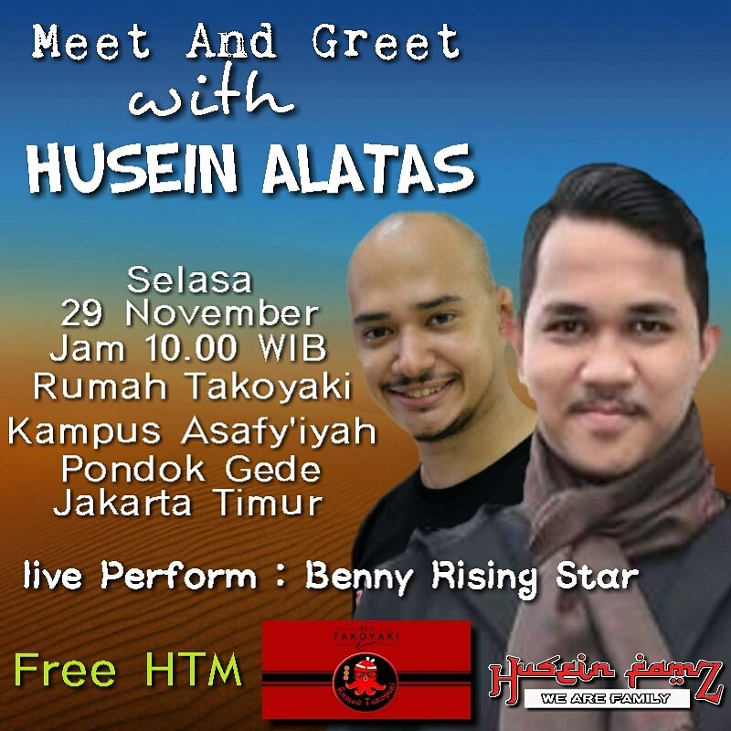 official_HFO's tweet photo. MNG @HuseinIDOL8, specperform @bennytophot 29 nov jm 10 pagi @rumahtakoyaki @kampussayafi'iyah pondok Gede @SMN_Channel @Universal_Indo https://t.co/8zfm5xOtfV