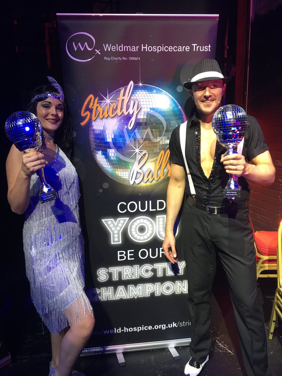 Weldmar's tweet photo. The 2016 @Weldmar Strictly Ballroom Champions - Jemma and Michael! Thank you to everyone involved in the competition. You raised £25,000! https://t.co/RIiYSIFi10