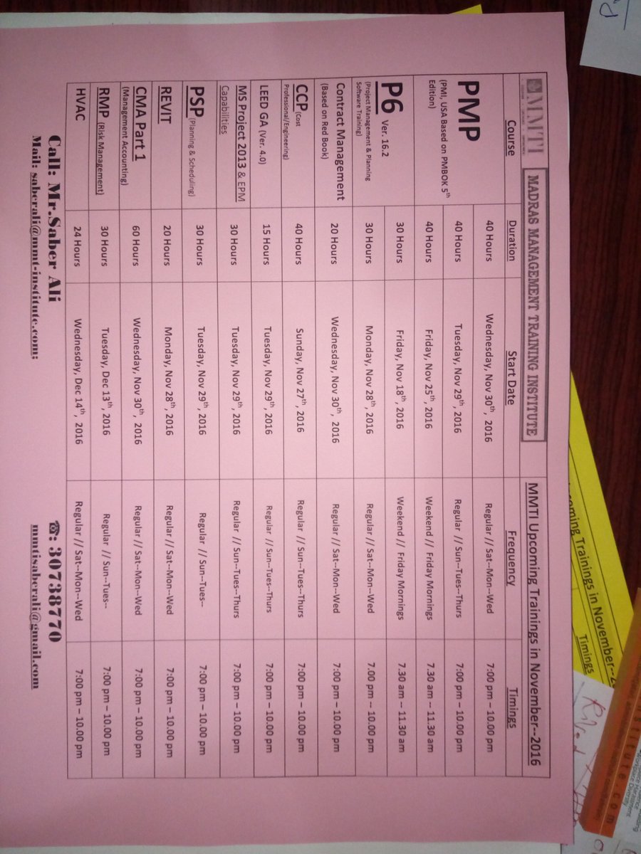 We Provide Professional Development Training Courses at Madras Management Training Institute in Doha Qatar. Contact me on +974-30738770
