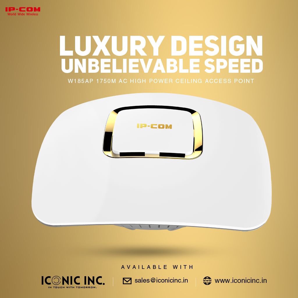 Luxury design,Unbelievable speed
W185AP 1750M AC High Power Ceiling Access Point 
sales@iconicinc.in | iconicinc.in
