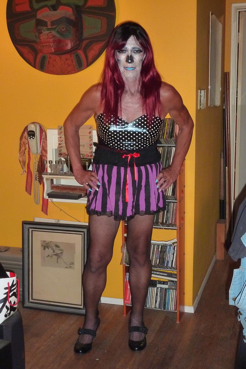 KhloeWest's tweet photo. And the "first" Halloween thang that should have had the proper @AbbeyDawn credit for the Beetle Juice skirt. Sorry for that mix up. https://t.co/kYPPJNQ3xA