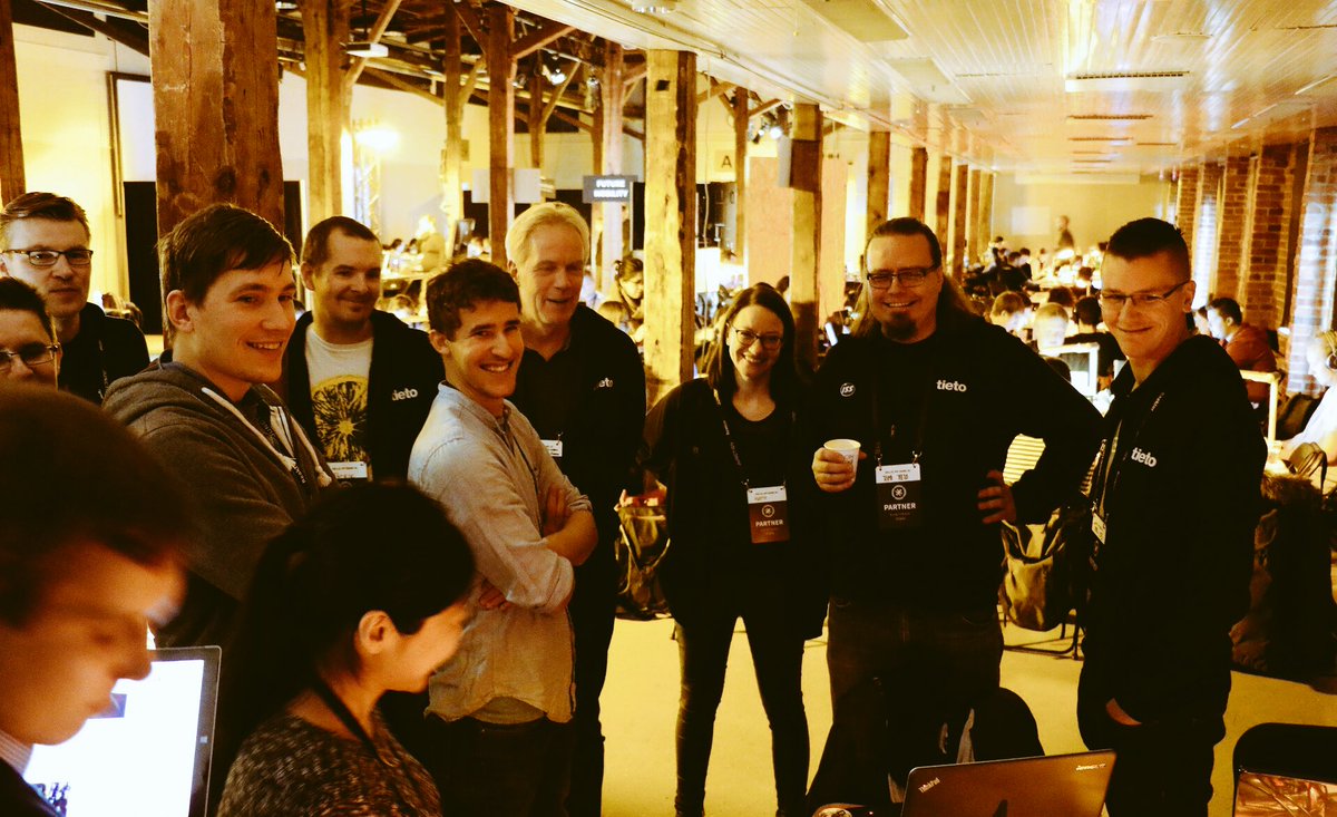 Tietoevry's tweet photo. #IntelligentBuildings crew on tour to get sneak peek of #junction2016 hackers preliminary ideas. Super promising! 👌🏻 #datadriven #future https://t.co/xd3JAq5EJi