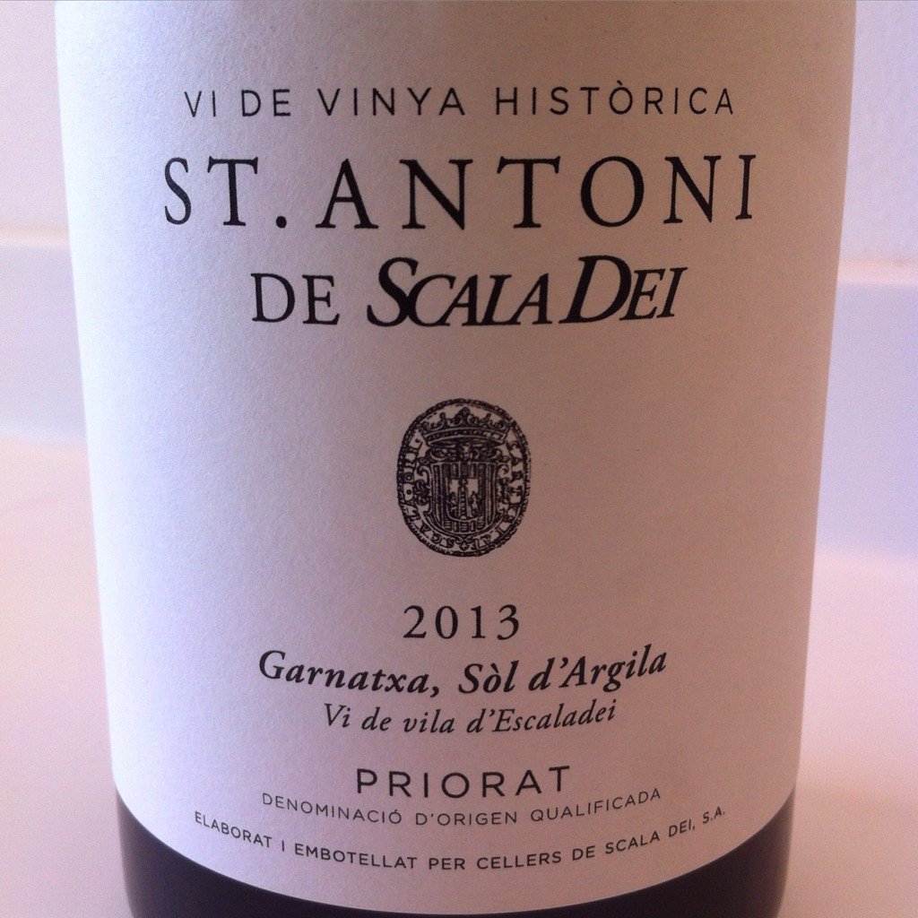 cellersscaladei's tweet photo. "Sant Antoni de Scala Dei 2013", DOQ Priorat, viña histórica, Vi de Vila d'Escaladei, Garnacha Tinta, 95 puntos RP. https://t.co/te7VPCkFgC