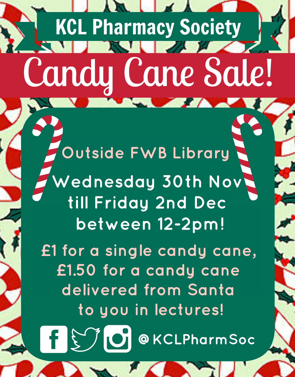 kcl pharmacy society on twitter get into the christmas spirit buy a candy cane for someone special pharmsocs very own santa will be delivering them to - How To Get Into The Christmas Spirit kcl pharmacy society on twitter get into the christmas spirit buy a candy cane for someone special pharmsocs very own santa will be delivering them to - How To Get Into The Christmas Spirit
