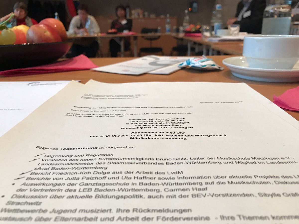 Heute morgen seit 9.00h Sitzung des Landesmusikschulbeirates BW mit vielen interessanten musikschulrelevanten Themen