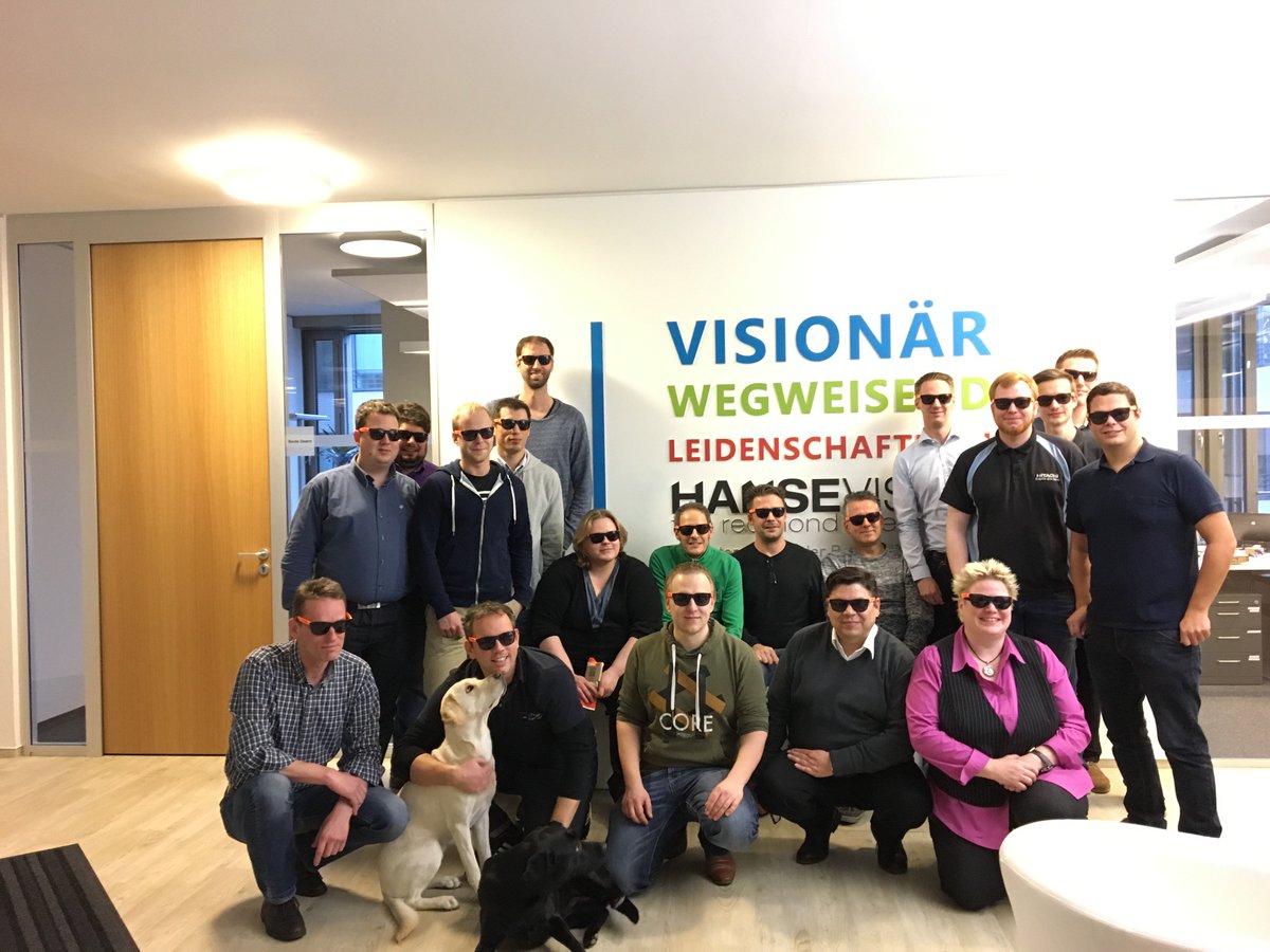 MissSharePoint's tweet photo. Coole Truppe mit ShareGate Brillen beim #HanseVision Consulting
Team Event 2016  @sharegatetools and thanks to @bniaulin for the cool video https://t.co/LFg2zN15lf