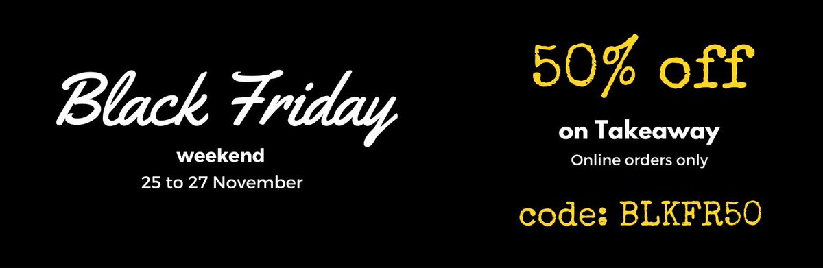 nepalhanwell's tweet photo. #BlackFriday offer this weekend.
50% off on Takeaway when you Order Online 
at https://t.co/5NVoIr6Nm4

Mention code BLKFR50 https://t.co/asOw6Ppr7O