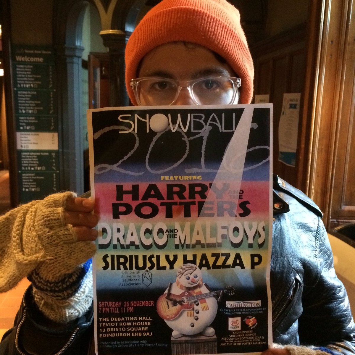 We are playing in Edinburgh tonight <a href="/EdinSnowBall/">The Snow Ball 2016</a>!