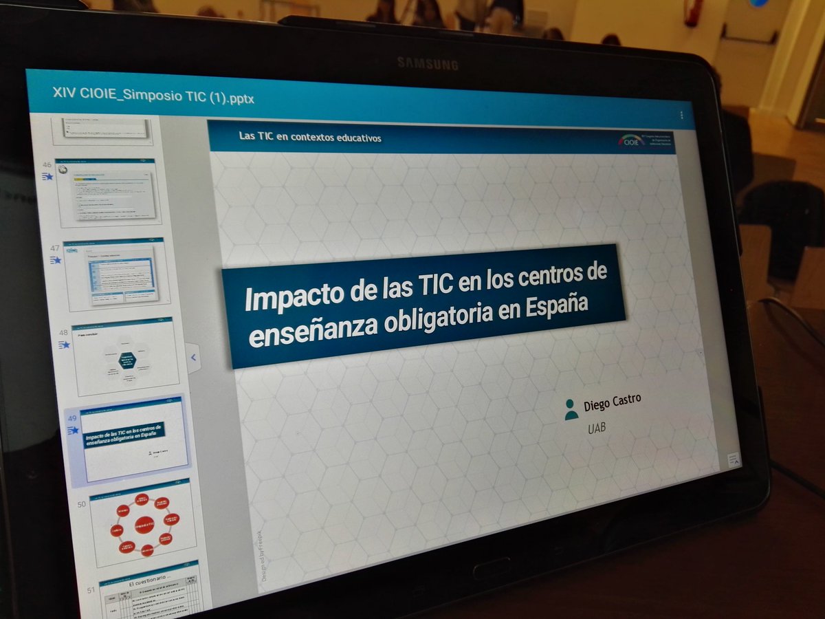 jsilvajsilva's tweet photo. #CIOIE Diego Castro Estudio Mapfre sobre el impacto de las TIC en la enseñanza obligatoria https://t.co/JyQtplE7m2